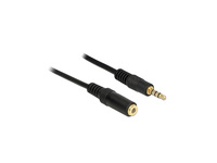 Verlängerungskabel Audio Klinke 3,5 mm Stecker an Buchse IPhone 4 Pin, schwarz, 1m, Delock® [84666]