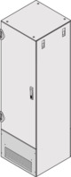 Varistar-Anschlussplatte für verkürzte Tür/Rückwand, mit Bürstenleiste, RAL 7035