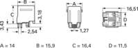 Buchse, RJ9/RJ10/RJ22, 4-polig, 4P4C, Cat 3, Lötanschluss, Leiterplattenmontage,