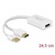 Delock Átalakító - 62496 (HDMI-A -> DisplayPort , apa/anya, USB tápellátás, Fehér)