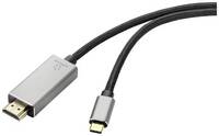 Renkforce USB-C® / HDMI Átalakító kábel USB-C® dugó, HDMI-A dugó 3.00 m Fekete RF-4995152 Ultra HD (8K) HDMI kábel