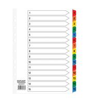 ValueX Index 1-15 A4 Card White with Coloured Mylar Tabs