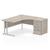Dynamic Impulse 1600mm Right Crescent Desk Grey Oak Top Silver Cantilever Leg Workstation 600mm Deep Desk High Pedestal Bundle I003183