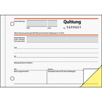 Quittung für Kleinunternehmer ohne MwSt.-Ausweis, A6, 2x30 Blatt SIGEL SD120