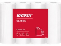 KATRIN CLASSIC Keukenrol 2-Laags, 50 vel, Wit (pak 4 rollen)