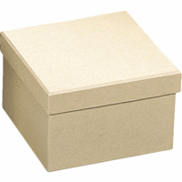 Pappbox mit Deckel quadratisch 13x13x8,5cm natur