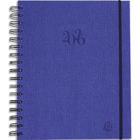 EXACOMPTA Agenda La Journée planifiée 22W spiralé métal,Janvier à Décembre, 18,5x22,5cm assortis - produit supprimé à épuisement du stock