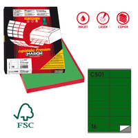 Etichette adesive C/501 - in carta - permanenti - 105 x 36 mm - 16 et/fg - 100 fogli - verde - Markin
