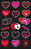 Neon Sticker, Folie, Herzen, pink, lila, neon, 17 Aufkleber
