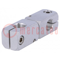 Mounting coupler; twistable; D: 12mm; S: 10mm; W: 20mm; H: 20mm