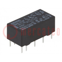 Relay: electromagnetic; DPDT; Ucoil: 5VDC; Icontacts max: 2A; PCB