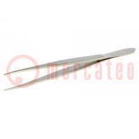 Tweezers; 120mm; Blades: elongated; Blade tip shape: rounded