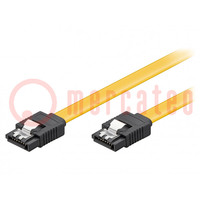 Kabel: SATA; SATA Stecker vom Typ L,beiderseitig; 0,7m; gelb