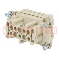 Connector: HDC; contact insert; female; Han® Ex; PIN: 10; 10+PE