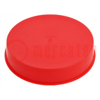Plugs; Body: red; Out.diam: 115.6mm; H: 23mm; Mat: LDPE; push-in