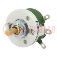 Potentiometer: axial; 1-Drehung; 500Ω; 25W; ±10%; 6mm; Draht; L: 22mm