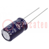 Kondenzátor: elektrolit; low ESR; THT; 4,7uF; 450VDC; Ø10x16mm