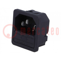 Connector: AC-voeding; contact; mannelijk; 10A; 250VAC; IEC 60320