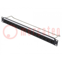 Patch panel; XLR; male; RACK; screw; Thread: M3; Number of ports: 16
