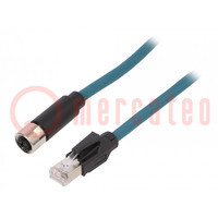 Kabel: voor sensoren/ automaten; PIN: 8; vrouwelijk; IP67; 48V