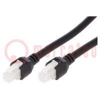 Cable; Mini-Fit Jr; hembra; PIN: 4; Long: 1m; 7,5A; Aislamiento: PVC