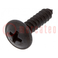 Screw; 25pcs; universal; L: 16mm; steel; black; Øhead: 9.6mm