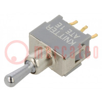 Switch: toggle; Pos: 3; SPDT; ON-OFF-ON; 0.05A; 0.05A; -20÷85°C; 50mΩ
