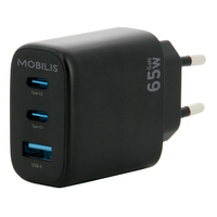 WALL CHARGER - 65W - 2 USB C +/1 USB A - GAN