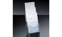 sigel Tisch-Prospekthalter "acrylic", DIN lang, 3 Fächer (8202006)