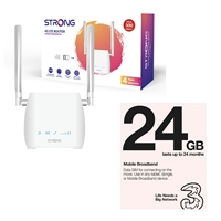 Strong 4GROUTER300MUK 4G LTE CAT4 Unlocked Mobile Broadband Wireless Router (Including 1 x Three 3G 4G & 5G-Ready 24GB Prepaid Mobile Broadband Trio SIM Card)