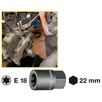 Bremssattel TORX Einsatz 2871-E18 - Außen-Sechskant 22 mm - Außen TORX Profil