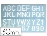 Plantilla rotulación letras y números (30 mm) de Liderpapel