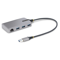 StarTech.com 3 Port USB Hub mit Ethernet - 3x USB-A 5Gbit/s - USB 3.0 Gigabit Ethernet Adapter - USB auf USB Verteiler/Adapter - 30cm langes Kabel - Laptop Mini USB Hub mit LAN