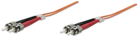 Intellinet Glasfaser LWL-Anschlusskabel, Duplex, Multimode, ST/ST, 62,5/125 µm, OM1, 10 m, orange