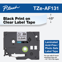 Brother TZEAF131 label-making tape Black on transparent TZe