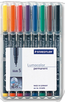 Staedtler 313 WP8 Permanent-Marker Schwarz, Blau, Braun, Grün, Orange, Rot, Violett, Gelb