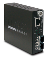 PLANET 10/100/1000Bas-T t 1000Bas-LX netwerk media converter 2000 Mbit/s 1310 nm Single-mode Zwart
