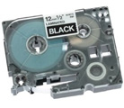Brother Gloss Laminated Labelling Tape - 12mm, White/Black taśmy do etykietowania TZ