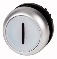 Eaton M22-DL-W-X1 elektrische schakelaar Pushbutton switch Zwart, Metallic, Wit