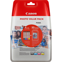 Canon CLI-571XL High Yield BK/C/M/Y Ink Cartridge + Photo Paper Value Pack