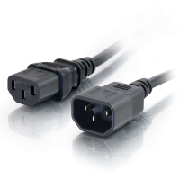 C2G Alargo de cable de alimentación de ordenador de 0,5 m 18 AWG (IEC320C13 a IEC320C14)