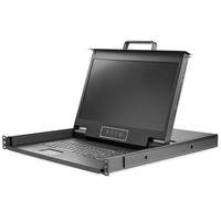 StarTech.com Rackmount KVM Console HD 1080p - Single Port VGA KVM with 17" LCD Monitor for Server Rack - Fully Featured 1U LCD KVM Drawer w/Cables & Hardware - USB Support - 50,...