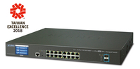 PLANET L2+/L4 16-Port 10/100/1000T Managed L2+ Gigabit Ethernet (10/100/1000) 1.25U Black