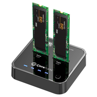 CoreParts MS-CLONER-SATA base de conexión para disco duro USB 3.2 Gen 2 (3.1 Gen 2) Type-C Negro
