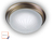 LED Deckenleuchte rund Schliffglas satiniert Dekorring Altmessing gewölbt Ø 25cm