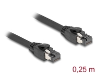 Delock RJ45 Netzwerkkabel Cat.8.1 S/FTP 25 cm bis 40 Gbps schwarz