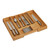 Relaxdays Besteckkasten Bambus, ausziehbar, Besteckeinsatz für Schubladen, Schubladeneinsatz HBT 5x55x44,5 cm, natur