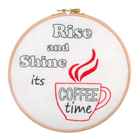 Embroidery Kit with Hoop: Rise and Shine, It's Coffee Time
