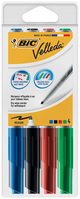 Whiteboard Marker BIC® Velleda® 1741, 1,4 mm, bl, sw, rt, gn, Beutel à 4 Stück