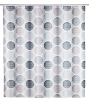 WENKO Duschvorhang Pastell Dots, 180 x 200 cm, Textil (100 % recyceltes Polyester)